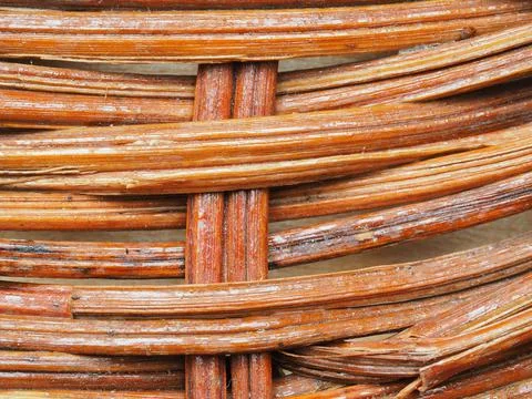 Abstract image, background, texture, closeup. wicker basket. curved orange an Stock Photos