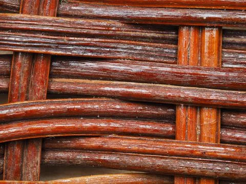 Abstract image, background, texture, closeup. wicker basket. curved orange an Stock Photos