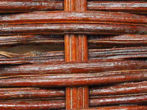 Abstract image, background, texture, closeup. wicker basket. straight orange  Stock-Fotos