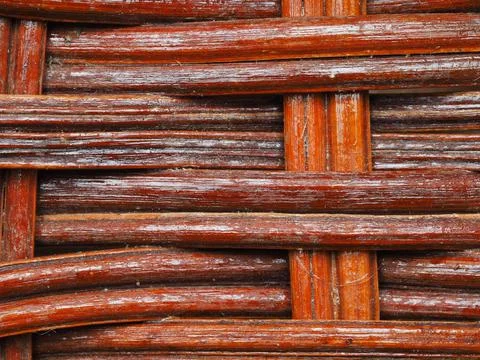 Abstract image, background, texture, closeup. wicker basket. curved orange an Stock Photos