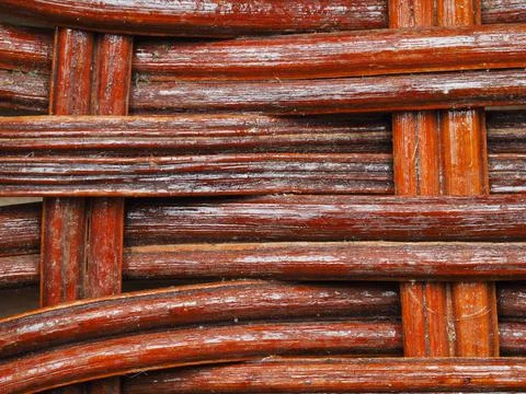 Abstract image, background, texture, closeup. wicker basket. curved orange an Stock Photos