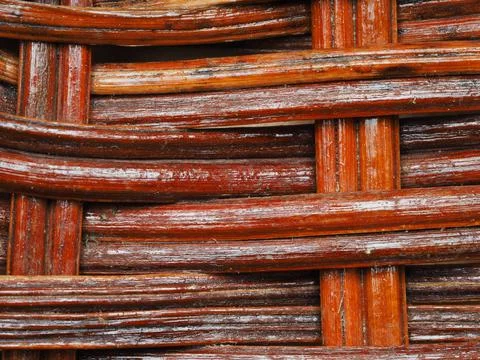 Abstract image, background, texture, closeup. wicker basket. curved orange an Stock Photos