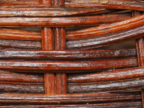 Abstract image, background, texture, closeup. wicker basket. curved orange an Stock Photos