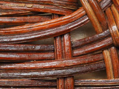 Abstract image, background, texture, closeup. wicker basket. curved orange an Stock Photos