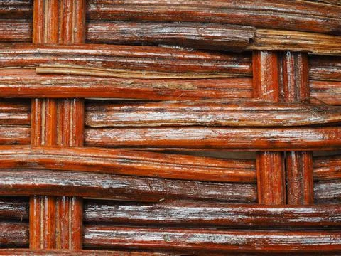 Abstract image, background, texture, closeup. wicker basket. straight orange  Stock-Fotos