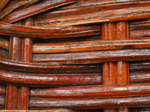 Abstract image, background, texture, closeup. wicker basket. curved orange an Stock Photos