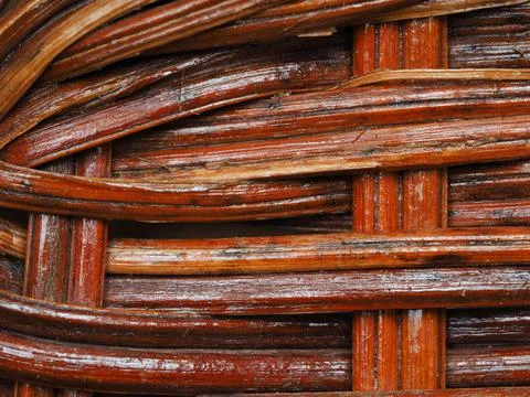 Abstract image, background, texture, closeup. wicker basket. curved orange an Stock Photos