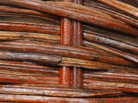 Abstract image, background, texture, closeup. wicker basket. curved orange an Stock-Fotos