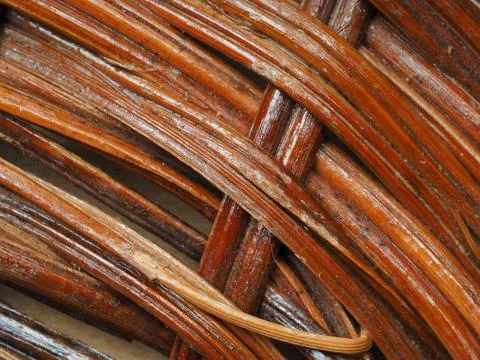 Abstract image, background, texture, closeup. wicker basket. curved orange an Stock Photos