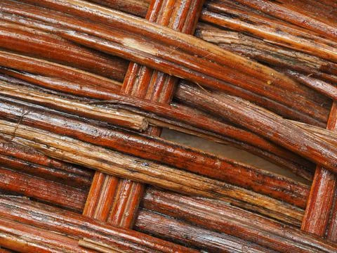 Abstract image, background, texture, closeup. wicker basket. diagonal orange  Stock Photos