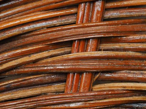 Abstract image, background, texture, closeup. wicker basket. curved orange an Stock Photos