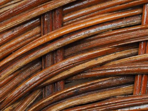 Abstract image, background, texture, closeup. wicker basket. curved orange an Stock Photos