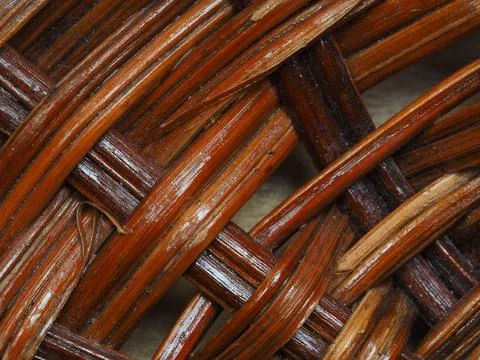 Abstract image, background, texture, closeup. wicker basket. curved orange an Stock Photos