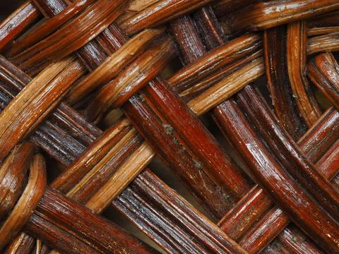 Abstract image, background, texture, closeup. wicker basket. curved orange an Stock Photos