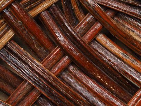 Abstract image, background, texture, closeup. wicker basket. diagonal orange  Stock Photos