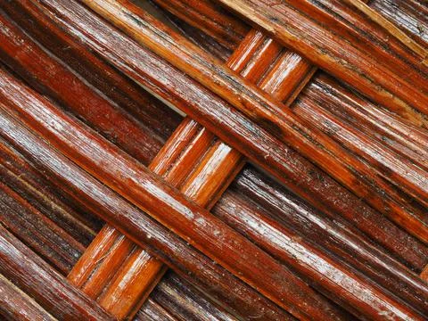 Abstract image, background, texture, closeup. wicker basket. diagonal orange  Stock Photos
