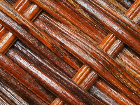 Abstract image, background, texture, closeup. wicker basket. diagonal orange  Stock Photos