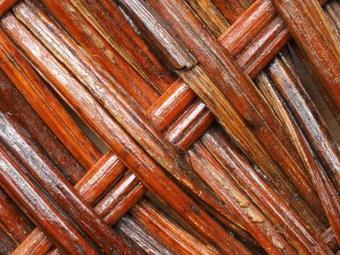 Abstract image, background, texture, closeup. wicker basket. diagonal orange  Stock Photos