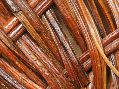 Abstract image, background, texture, closeup. wicker basket. diagonal orange  Stock Photos