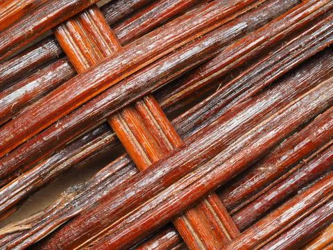 Abstract image, background, texture, closeup. wicker basket. diagonal orange  Stock Photos