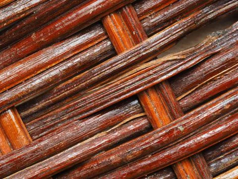 Abstract image, background, texture, closeup. wicker basket. diagonal orange  Stock Photos