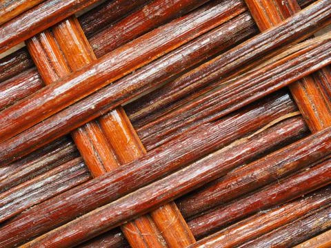 Abstract image, background, texture, closeup. wicker basket. diagonal orange  Stock Photos