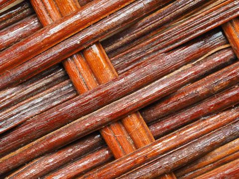 Abstract image, background, texture, closeup. wicker basket. diagonal orange  Stock Photos