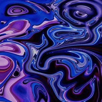 Abstract image on a black background dark blue and purple stains droplets Stock Illustration