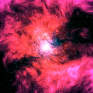 Abstract image of a bright light source behind a veil of dense pink smoke. Pr Stock Illustration