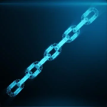 Abstract image of a Chain links low poly in the form consisting of points, lines Stock Illustration