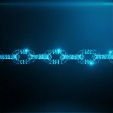 Abstract image of a Chain links low poly in the form consisting of points, lines Stock Illustration