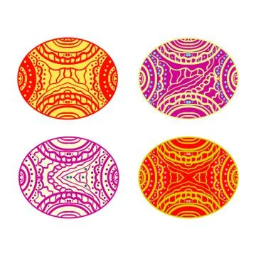 Abstract the image. Colored zentangle Stock Illustration