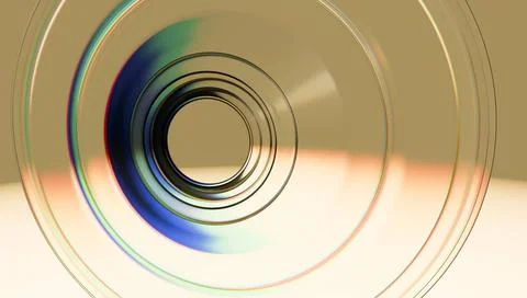Abstract image of concentric circles creating a tunnel effect with rainbow... Stock Photos