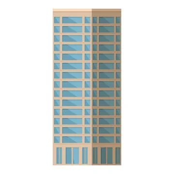 Abstract image of a contemporary skyscraper with a pattern of windows on a clear Ilustración de archivo
