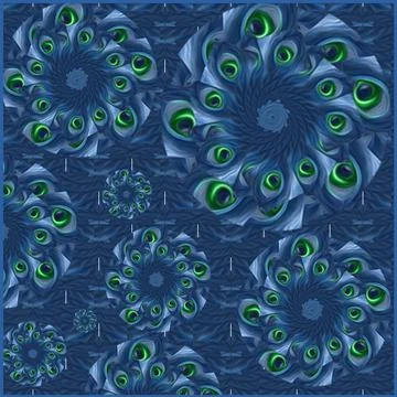 Abstract image of crocodile eye on dark blue background mandala india Stock Illustration