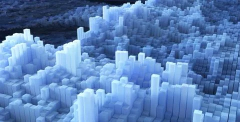 Abstract image of cubes background in blue toned Ilustración de archivo