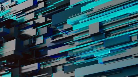Abstract image of cubes background in blue toned Illustrazione stock