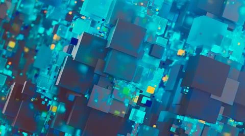 Abstract image of cubes background in blue toned 스톡 일러스트