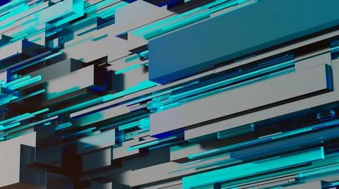 Abstract image of cubes background in blue toned 스톡 일러스트