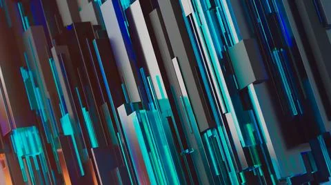 Abstract image of cubes background in blue toned Stock Photos