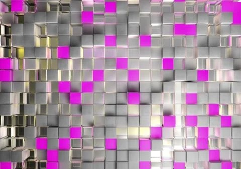 Abstract image of cubes background in pink toned Stock Illustration