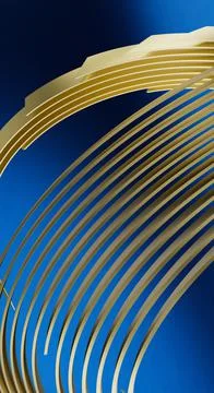 Abstract image with curved elements in golden colors Illustrazione stock