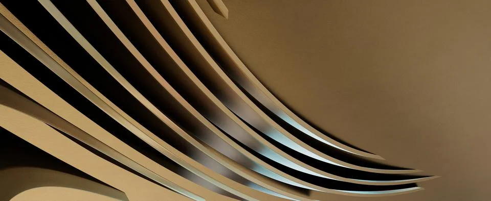 Abstract image with curved elements in golden colors 스톡 일러스트