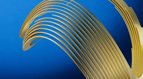 Abstract image with curved elements in golden colors Stockillustratie