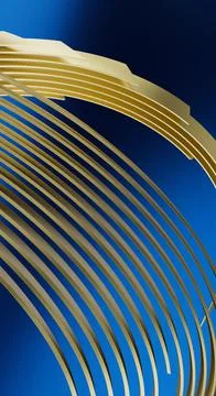 Abstract image with curved elements in golden colors Illustrazione stock
