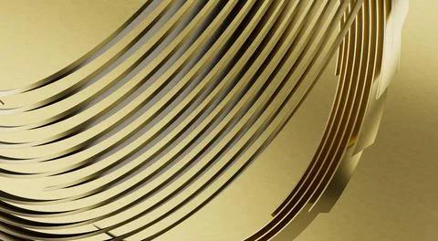 Abstract image with curved elements in golden colors 스톡 일러스트