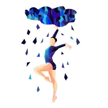 Abstract image of a dancing girl Stock Illustration