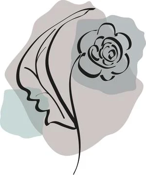 Abstract image of a delicate flower, made by the author's brush. Stock Illustration