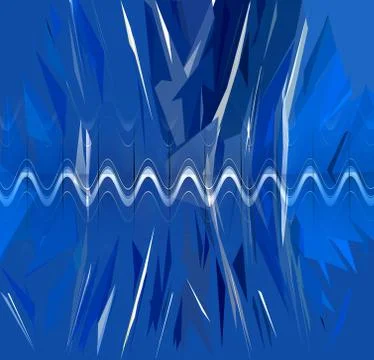 Abstract image with different shapes and  elements in a blue color. Stock Illustration