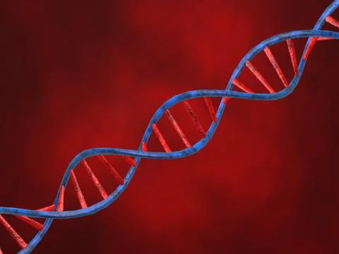 Abstract image of DNA on a red background. Stock Illustration